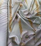 Striped chain floral Italian silk