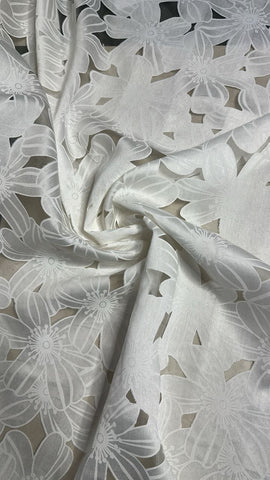 Off White floral burnout organza