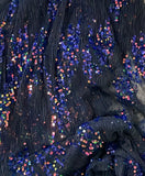 Sequin pleated mesh