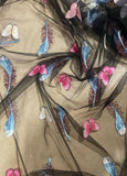 3D butterfly embroided feather tulle