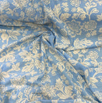 Sea blue floral cotton chiffon