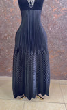 Assymetric pleated crinkle bottom