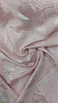 Baby pink leaf crinkle jacquard