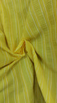 Yellow and white stripe crinkle cotton