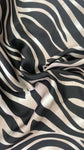 Black and brown zebra satin