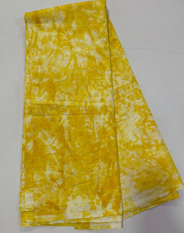 Yellow tie and dye African print cotton
