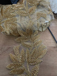 Beaded leaf applique