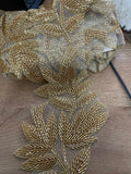 Beaded leaf applique