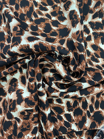 Brown leopard rayon