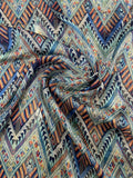 Zigzag multicoloured metallic chiffon