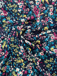 Blue multifloral crepe chiffon