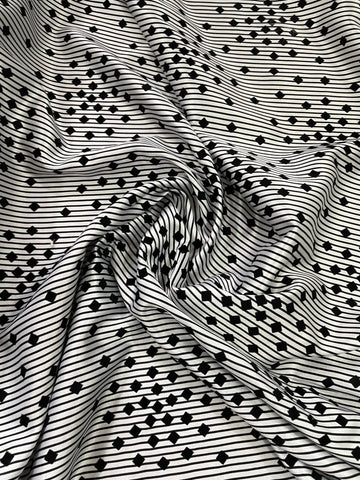 Black and white diamond velvet strip