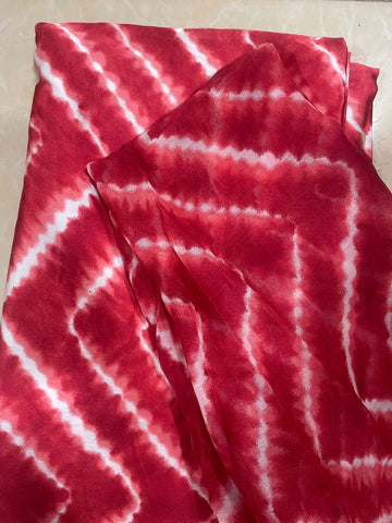 Zigzag Tye and dye Ankara  silk set