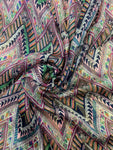 Zigzag multicoloured metallic chiffon