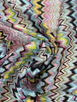 Zigzag multicoloured metallic chiffon