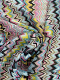 Zigzag multicoloured metallic chiffon