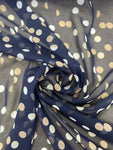 Navy blue polka chiffon