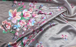 Border floral satin