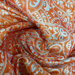 Orange and gold paisley brocade