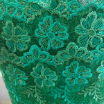 Two tone green embroidered French lace