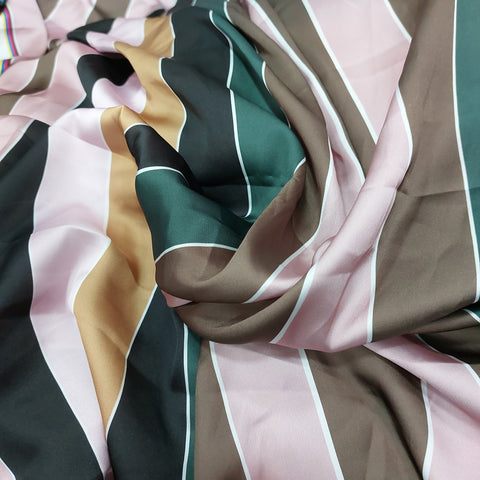 Multicoloured striped silk