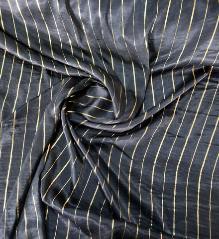 Gold metallic striped velvet satin
