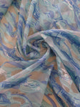 Blue and green organza brocade