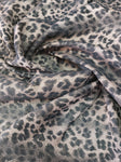Brown leopard print silk jacquard