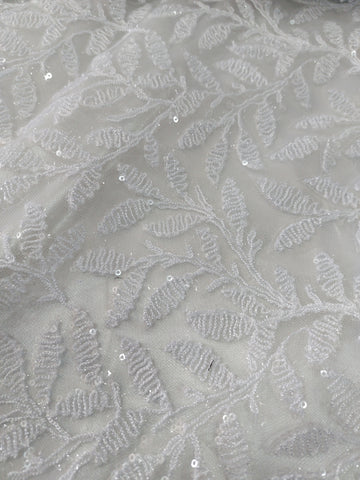 Sequin leaf lace