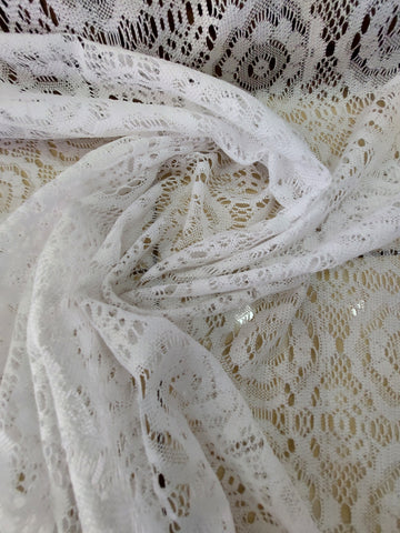 White floral net lace