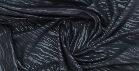 Black zebra textured denim