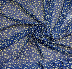 Navy blue and yellow little floral chiffon