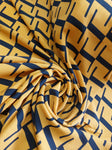 Mustard and black crepe chiffon