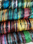 Multicoloured striped satin