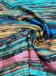 Multicoloured striped satin