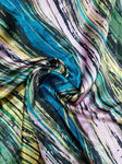 Multicoloured striped satin