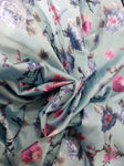 Floral metallic silk