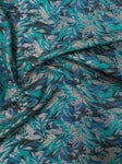 Green and blue floral brocade