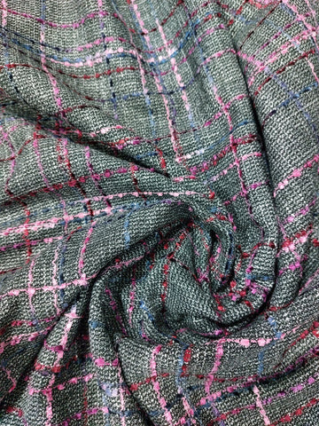 Grey and pink tweed