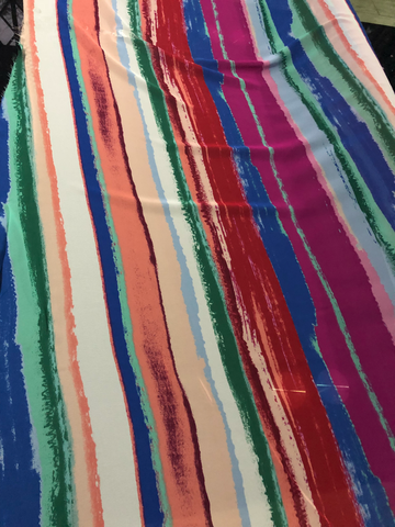 Multicolored Striped Chiffon