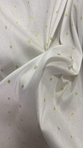 Gold metallic polka dupioni