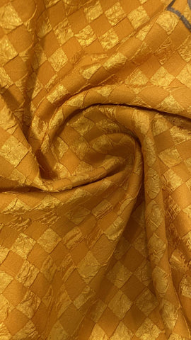 Mustard checked fukro jacquard