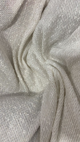 Off white soft metallic tweed