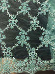 Mint Beaded Tulle Lace