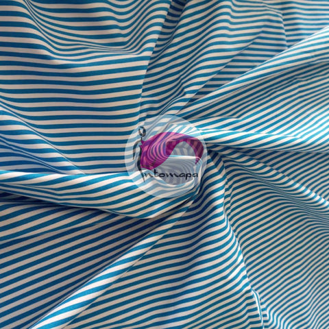 Blue striped cotton fabric