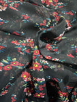 Black floral chiffon