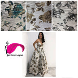 Mettalic 3D floral brocade