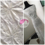 Off white sequined organza