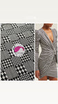 Mixed print houndstooth cotton fabric