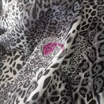 Grey leopard print polished cotton